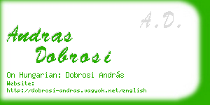 andras dobrosi business card